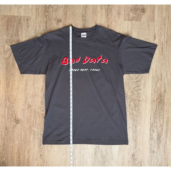Vintage Bad Data Graphic TShirt Move Over Rome Dark Gray Medium Expect The Worst - Picture 5 of 6